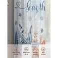 thumbnail image 5 of Blue Starfish Coastal Sheer Curtains 45 Inch Length 2 Panels Set, Nautical Shell Coral Botanical Summer Ocean Voile Window Treatment Rod Pocket Small Kitchen Curtains Drapes for Bedroom 52"x45"x2, 5 of 7