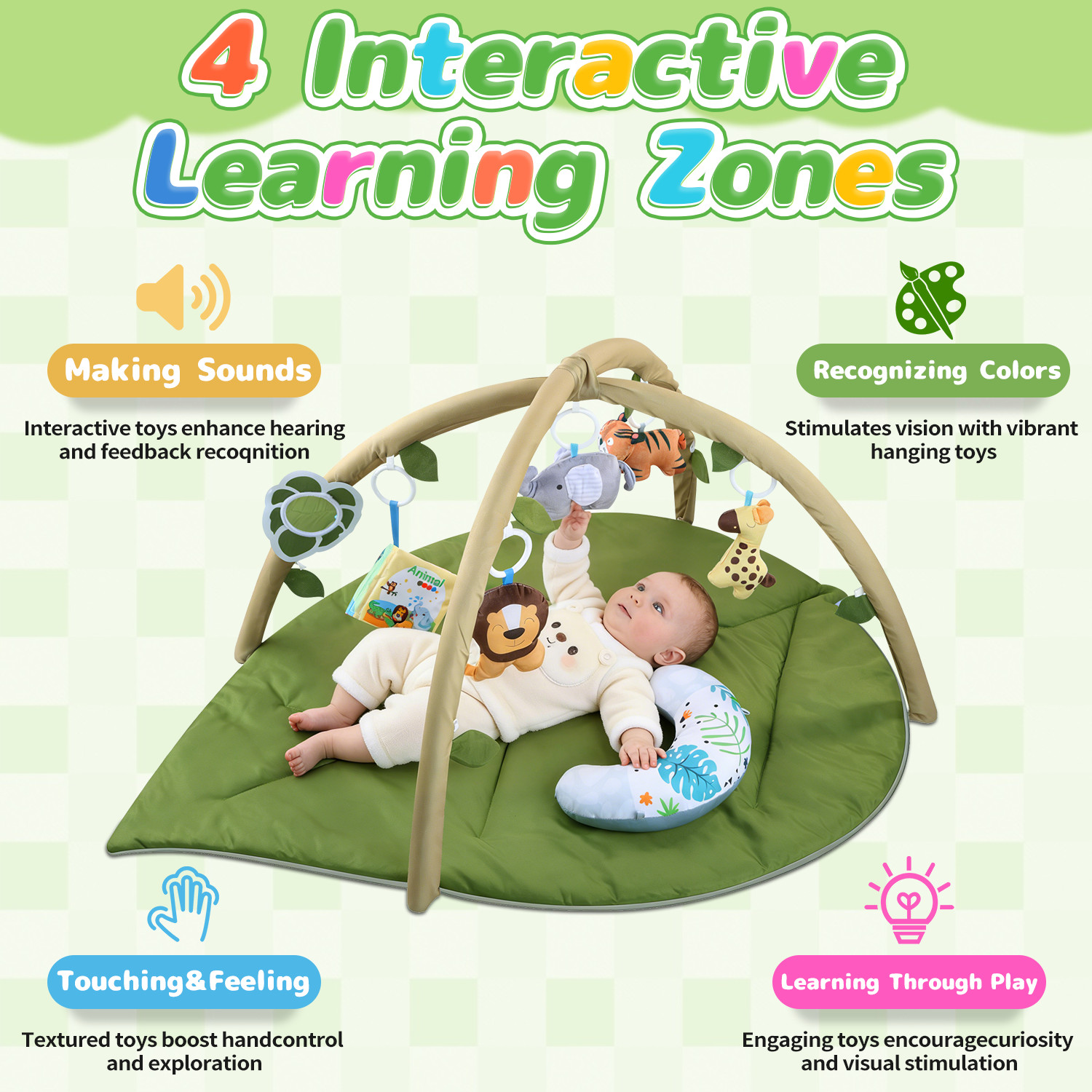 JoyStone Leaf-Shaped Baby Gym Play Mat photo 2