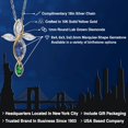thumbnail image 2 of Cross Necklace for Women in 925 Silver and 10K Yellow Gold with Sapphire and Moissanite and Nano Emerald | 1.54 Cttw | Jesus Christian Religious Crucifix | Marquise 8X4MM | With 18 inch Chain, 2 of 6