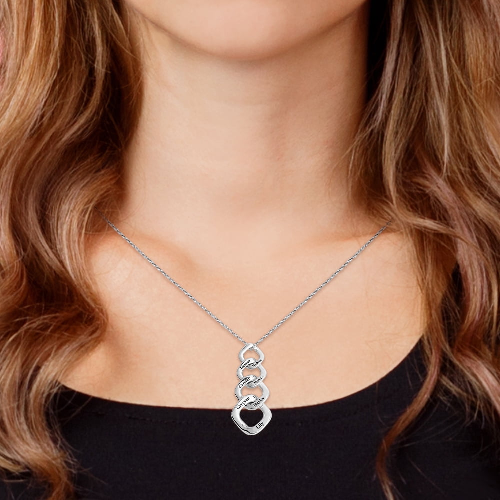 Personalized Planet Women's Engraved Open Link Pendant Necklace