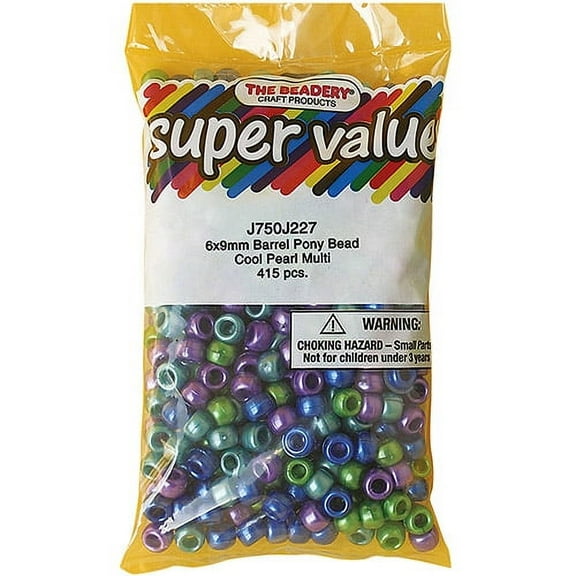 The Beadery Pony Beads 6x9mm, 415-Pack