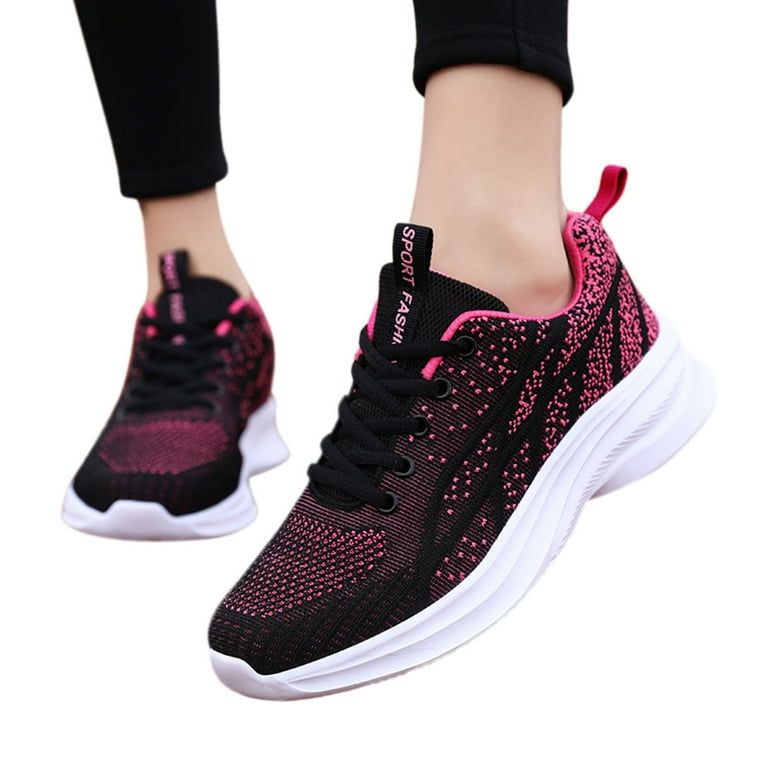 Ladies Shoes Fashion Comfortable Mesh Breathable Lace Up Casual Sneakers