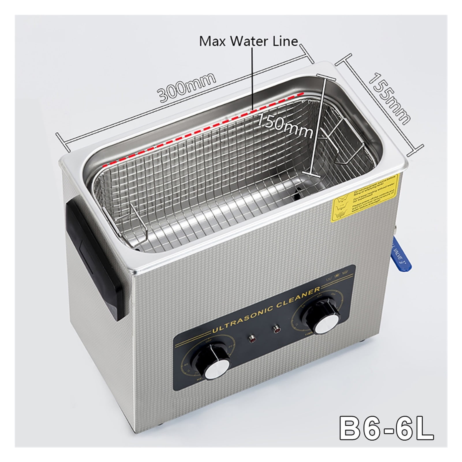 Ultrasonic Cleaner Bath 6L Mechanical Knob Control Jewelry Cleaner Ultrasonic Machine ,Strong Cleaning