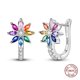 thumbnail image 1 of Pendientes de estrella de plata 925 auténtica estándar para mujer, circonita de color corazón, lujoso y exquisito regalo de joyería de boda de compromiso, 1 of 5