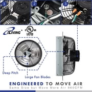 iLiving USA 12 in. Variable Speed Shutter Wall-Mounted Exhaust Fan