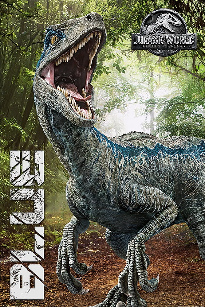 Jurassic World Fallen Kingdom Movie Poster Print Blue Dinosaur Walmart Com
