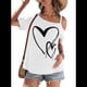 thumbnail image 3 of Camiseta de Mujer con Cuello Asimétrico, Corte y Estampado Gráfico, Corta. L, 3 of 9