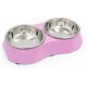 thumbnail image 1 of Pink Stainless Steel Double Cat Bowl With Non-skid Rubber Feet Feeder, 1 of 1