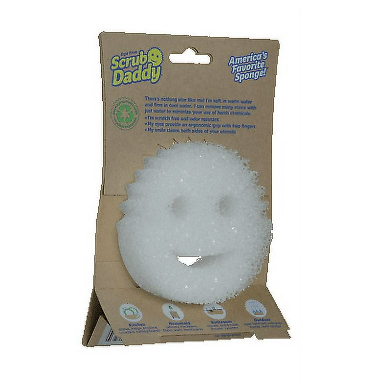 Sponge Daddy Dye-Free Sponges 3 Pack (Pack of 4, Includes 12 Sponges Total)  All White Sponge, Dual-Sided Sponge and Scrubber, White Kitchen Sponges