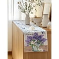 thumbnail image 5 of Table Runner 90 Inches Long for Kitchen Dining, Purple Lavender Dresser Scarf Farmhouse, Dining Table Decorations for Wedding/Parties, Spring Floral Daisy Butterfly Leaves Gray 13 x 90 In, 5 of 8