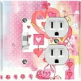 thumbnail image 1 of Metal Light Switch Wall Plate Outlet Cover (Love Ornament Heart Balloons Pink - Single Toggle Single Duplex), 1 of 2