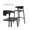 thumbnail image 4 of Set de 4 Bancos para Barra Altos de Plástico con Respaldo | Bancos Modernos para Cocina, Bar o Comedor, 4 of 5