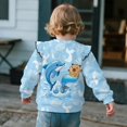 thumbnail image 5 of Uorisanigo Toddler Girls Crewneck Sweatshirt Casual Shirts Ruffle Long Sleeve Funny Capybara Shark Pullover Tops 3-4T Soft Lightweight Sweatshirts for Girls, 5 of 7