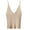 Beige, variant on Women Sexy Sleeveless Crop for Tank Top Ribbed Knitted Spaghetti Strap Camisole Deep V-Neck Solid Color Basic Elastic Slim Sling Vest