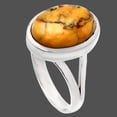 thumbnail image 2 of Natural Honey Dendritic Opal 925 Sterling Silver Ring s.9 Jewelry R-1005 SDR230365, 2 of 5