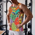 thumbnail image 5 of Zufioo Dancing African Womans Print Men's Vest, Sleeveless Quick-drying Muscle T-shirt, Suitable for Sports Fitness, Home Leisure Wear-3X-Large, 5 of 7