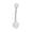 White, variant on AVORA 10K Yellow Gold Simulated Opal Belly Button Ring Body Jewelry (14 Gauge)
