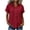 Red, variant on Busydd Button Down Shirts for Women Solid Color Short Sleeve Cotton Linen Shirts Collared Dressy Casual Blouse with Chest Pocket 2XL