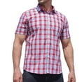 thumbnail image 4 of 2 Pack S-6X Mens Big and Tall Shirts with Pocket Plus Size Short Sleeve T-Shirts Button-Down Collared Lightweight Plaid Printed Work Tshirts Shirt, 4 of 8
