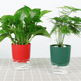 thumbnail image 4 of 1Pc Plant Pot Self Watering Clear Plastic Flowerpot Double-Layer Water Storage Red, 4 of 6