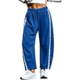thumbnail image 2 of Women's Lace Trim High Waisted Wide Leg Sweatpants Drawstring Lounge Pants with Pockets Comfy Casual Trousers for Daily Wear, 2 of 10