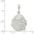 thumbnail image 3 of FB Jewels Sterling Silver Polished Indian Man Pendant, 3 of 4