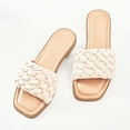 thumbnail image 4 of Ataiwee Women's Flat Slide Sandals - Fashionable Braided Elegant Cross Strap Flat Summer Sandals., 4 of 8
