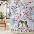 thumbnail image 6 of Shower Curtain 48"W x 72"L Winter Cute Robin Red Berries Pine Branches Snowflake Fabric Shower Curtains Set with Hooks Water Repellent Bathroom Curtains Machine Washable Bathroom Accessories, 6 of 9