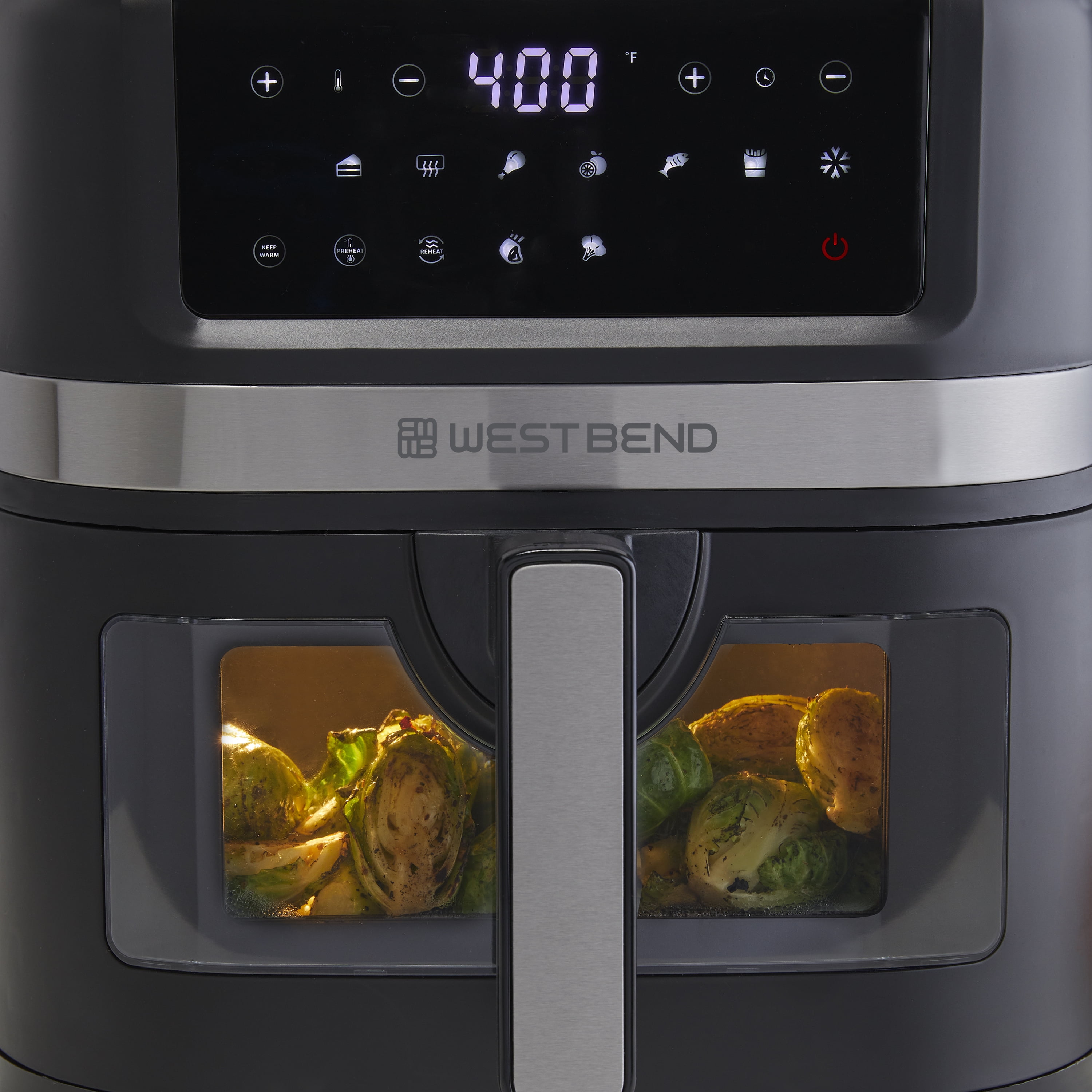 West Bend AFWB7QBK13 7 qt Air Fryer, Black with 13 One-Touch Presets