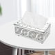 thumbnail image 4 of Cubierta de caja de pañuelos de cristal, caja de papel decorativa para inodoro, servilletero de cristal, soporte de caja de pañuelos faciales para bañ 20x11x9cm Plata BLESIY titular de tejido de cristal, 4 of 8