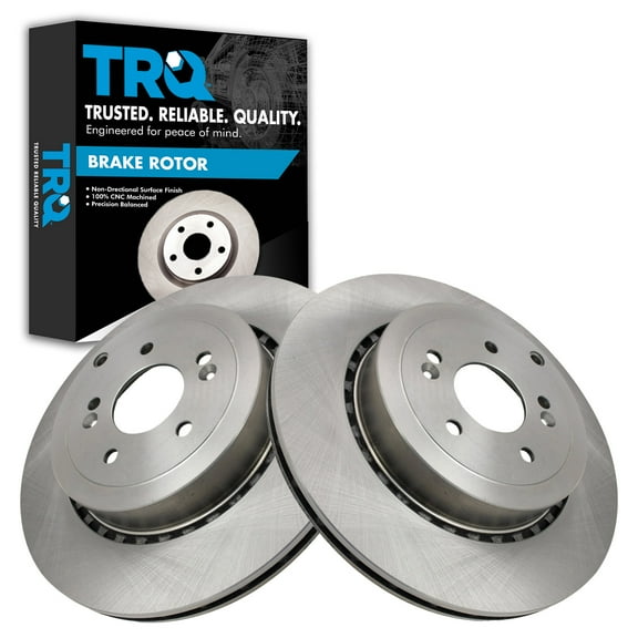 TRQ Rear Brake Rotors Set Vented Fits Select 2019-2022 Genesis G70 2018-2022 Kia Stinger