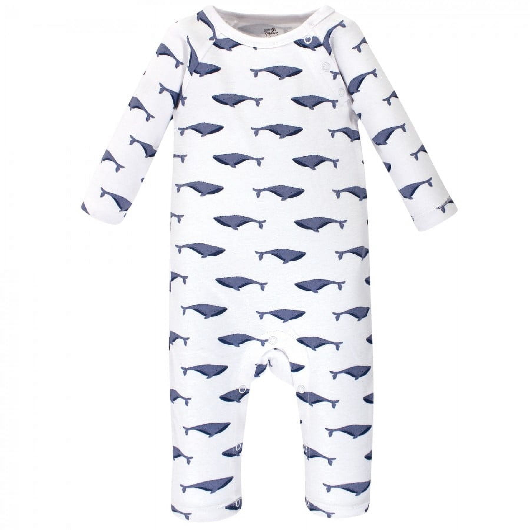 Touched by Nature Baby Organic Cotton Coveralls 3pk, Blue Whale, 9-12 Months