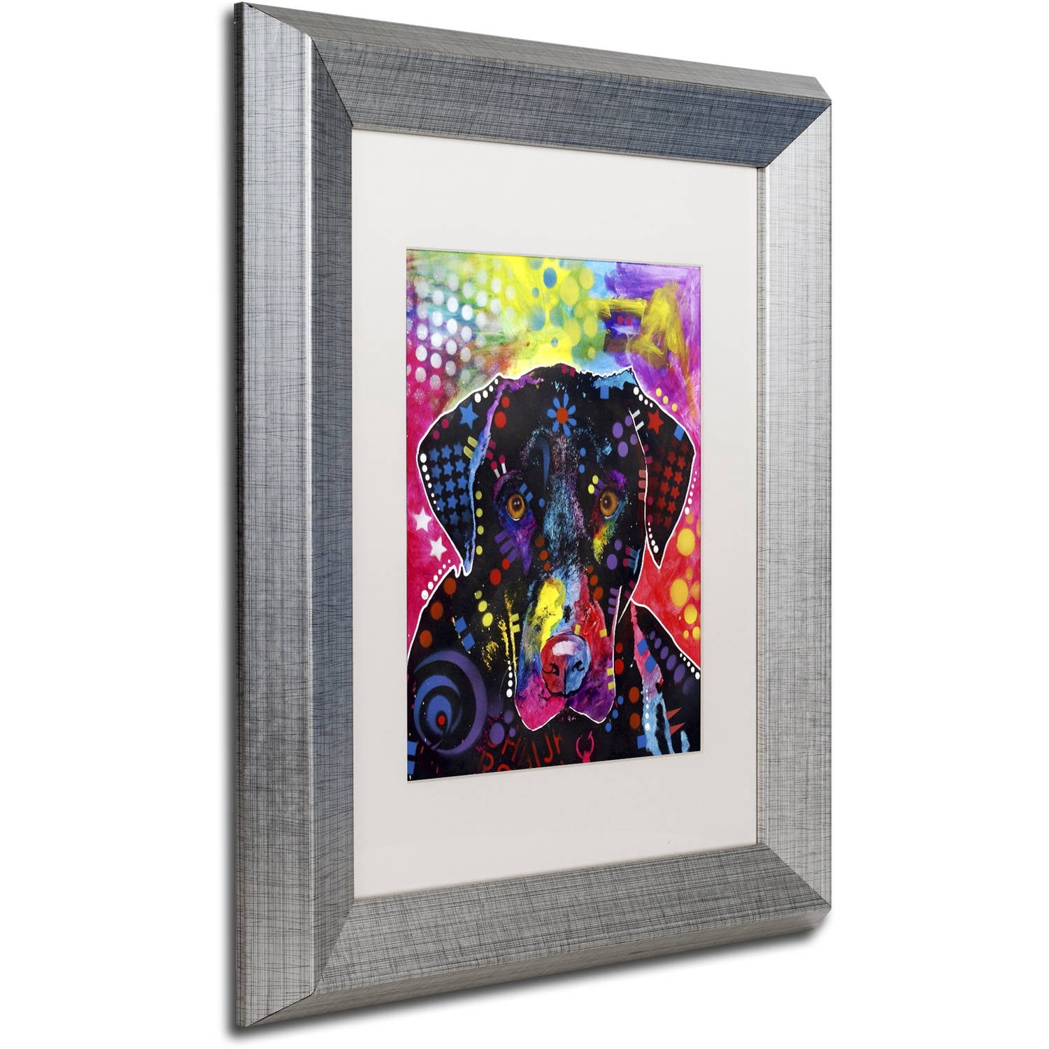 Trademark Fine Art "The Labrador" Canvas Art by Dean Russo, White Matte, Silver Frame