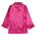 thumbnail image 5 of WUANDIXFA Girls Satin Silk Pajamas, Cute Soft Silk Fashion Sleepwear, 2 Piece Long Sleeve Shirt Pant Pajama Sets for Girls,Hot Pink,9-10 Years, 5 of 9