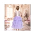 thumbnail image 5 of Sunny Fashion Girls Dress Purple Lace V Neck Tulle Layered Party Wedding Birthday Pageant 8 Years, 5 of 7