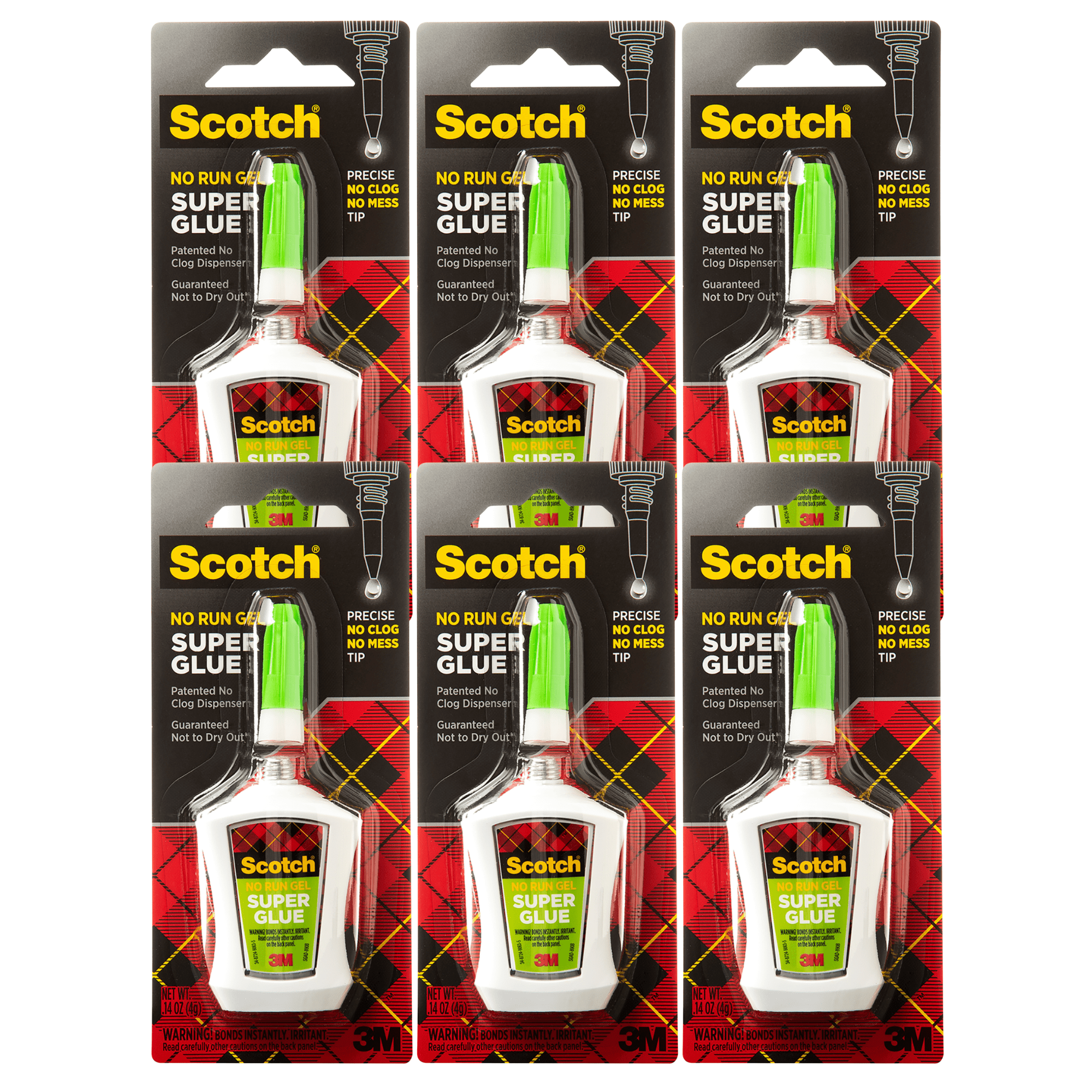 Scotch Super Glue Gel with Precision Applicator: 0.14 ounces (Clear) [6-pack]