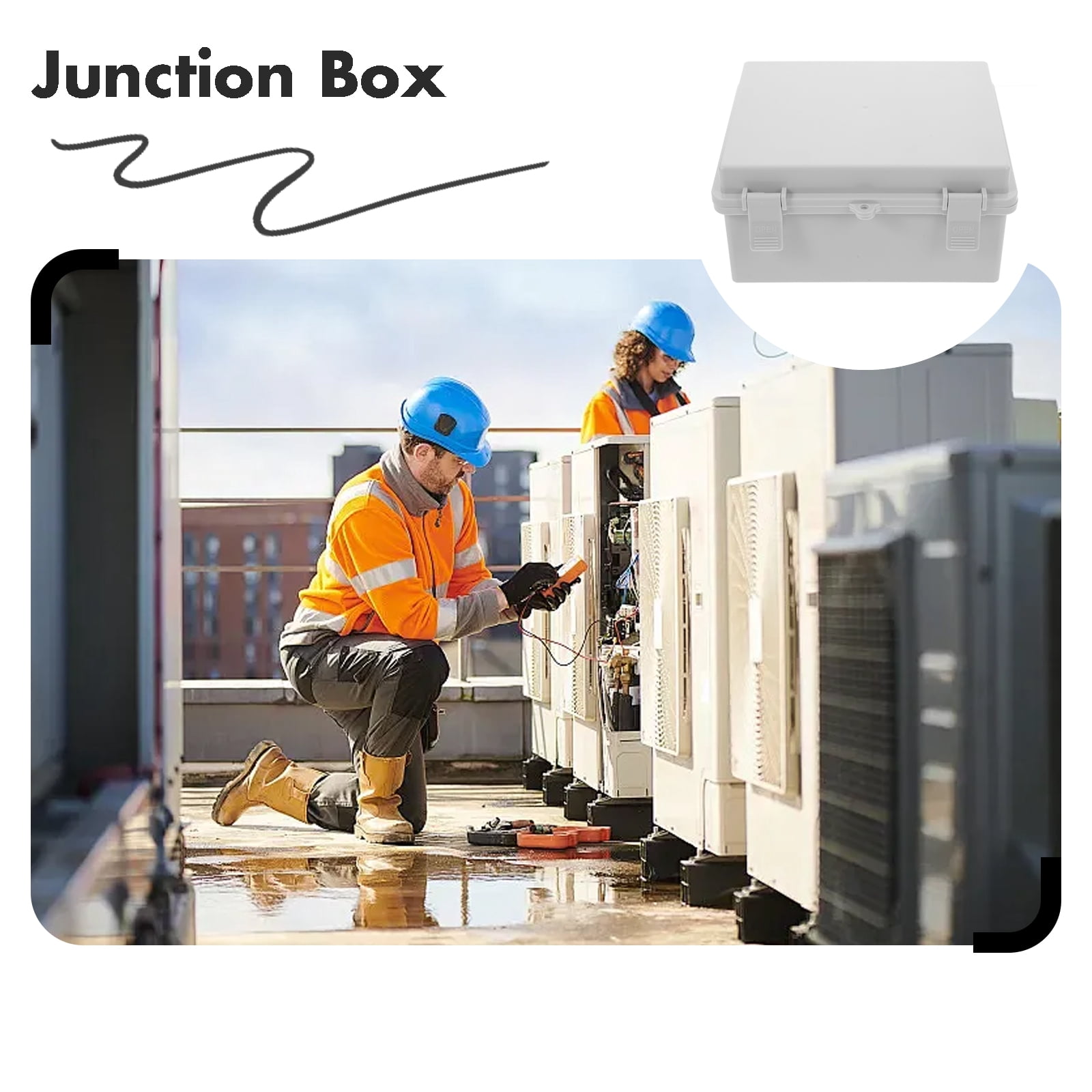 Raindrops 2-Pack White ABS Electrical Junction Box Enclosure for Indoor and Outdoor Use, Weatherproof and