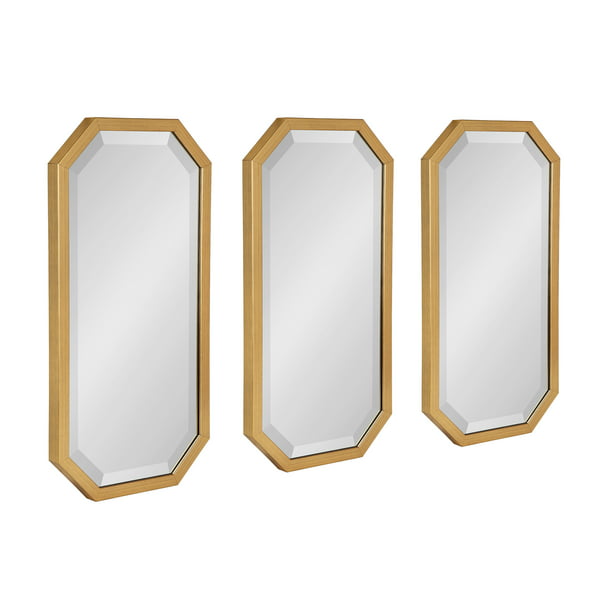 Gold Geometric Wall Accent Mirrors, White Decorative Mirror Set