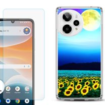 Phone Case for Cricket Icon Pro 2026, with Screen Protector, by OneToughShield - Sunflower Moon