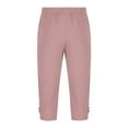 thumbnail image 7 of Havenre Long Shorts for Men Lightwieght Casual Loose Linen Shorts Elastic Waist Drawstring Under Knee Length 3/4 Pants Sports Capri Pants with Pockets Pink M, 7 of 7