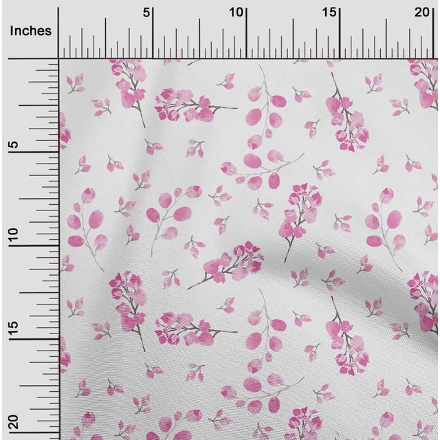 oneOone Polyester Lycra Pink Fabric Florals Sewing Craft Projects Fabric Prints By Yard 56 Inch Wide