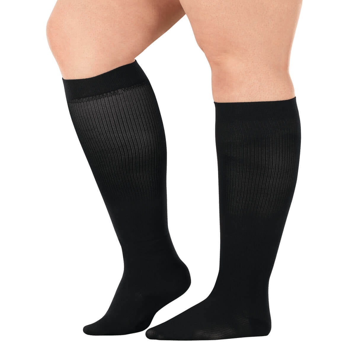 Black Solid 8-15 mmHg Graduated Compression Sock 