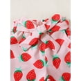 thumbnail image 3 of CARETOO Toddler Girl Summer Short-Sleeve One Shoulder Casual Tops Shorts 95% Cotton 3PCS Set 1-5T, 3 of 13