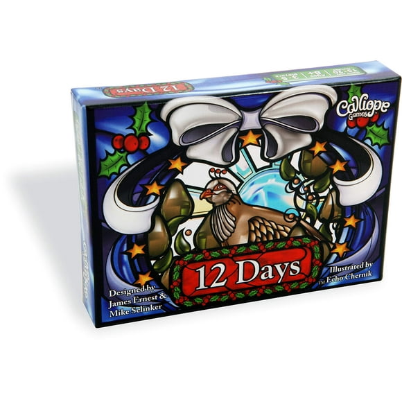 Calliope Games 12 días de Navidad Juegos para niños Juego de cartas divertido para la familia Regalos para niños y adultos para relleno de calcetines 3-5 jugadores