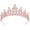 Pink, variant on Gold Rhinestone Princess Crown Headband Queen Tiara Hairband Crystal Wedding Bridal Shower Hair Ladies Birthday Elegant Bride Engagement Accessories for Women Purple -