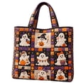 thumbnail image 2 of Halloween Fabric Tote Bag with Polyester Fabric,Gothic Vintage Carryall Purse for Autumn Fall Shopping,Spooky Party Decor Gift for Her,1 Pack, 2 of 3