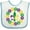 White and Blue, variant on Inktastic Mardi Gras Beads and Fleur De Lis Boys or Girls Baby Bib