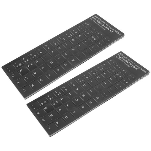 GETAJGHSD Keyboard Stickers Black PVC 10Pcs 7.1x2.6x0.2In