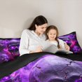thumbnail image 4 of Castle Fairy Mystic Skull Queen Comforter Set 3 Pieces,Happy Halloween Comforter Sets Queen,Lavender Blacks,1 Comforter and 2 Pillowcases,Black Reversible, 4 of 6