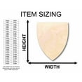 thumbnail image 2 of Unfinished Wood Shield Flat Top Silhouette - Craft- up to 46" DIY 42" / 3/4", 2 of 3